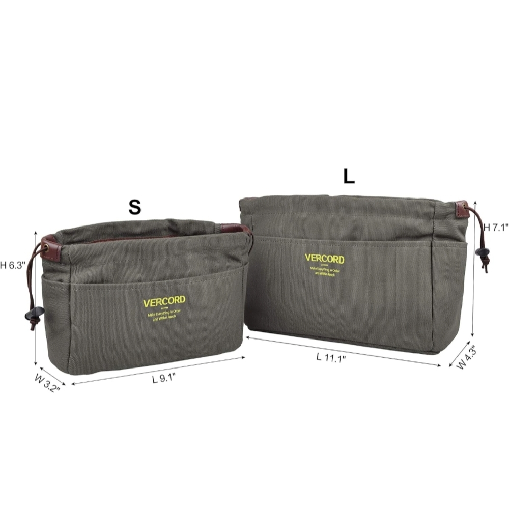 Gray Canvas Purse / Bag Organizers